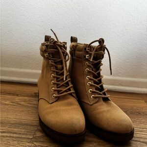 Michael Kors Women's Tan Lace-Up Boots
